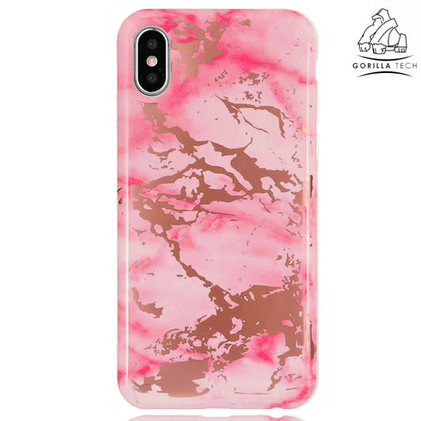 Coque  Marble Granite Rose Claire Gel Gorilla Tech Pour Apple iPhone X/XS