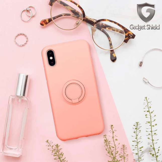 Coque ring silicone Gadget Shield rose pour Apple iphone 6/6s