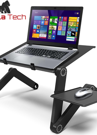 Support Gorilla Tech noir pour ordinateur portable réglable avec ventilateur et tapis (GTX3APRO)
