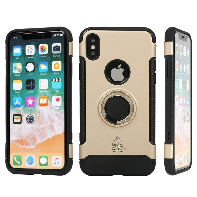Coque Gorilla Tech Magnetic Ring Armor Or Pour iPhone X/XS