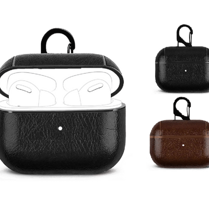Coque de protection effet cuir noir pour airpods pro