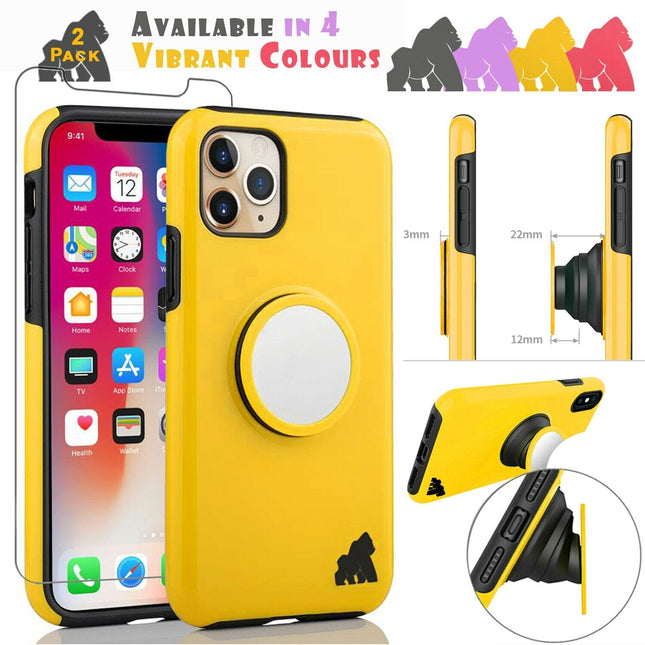 Coque Gorilla Tech Pop Support Jaune Pour Apple iPhone X/XS