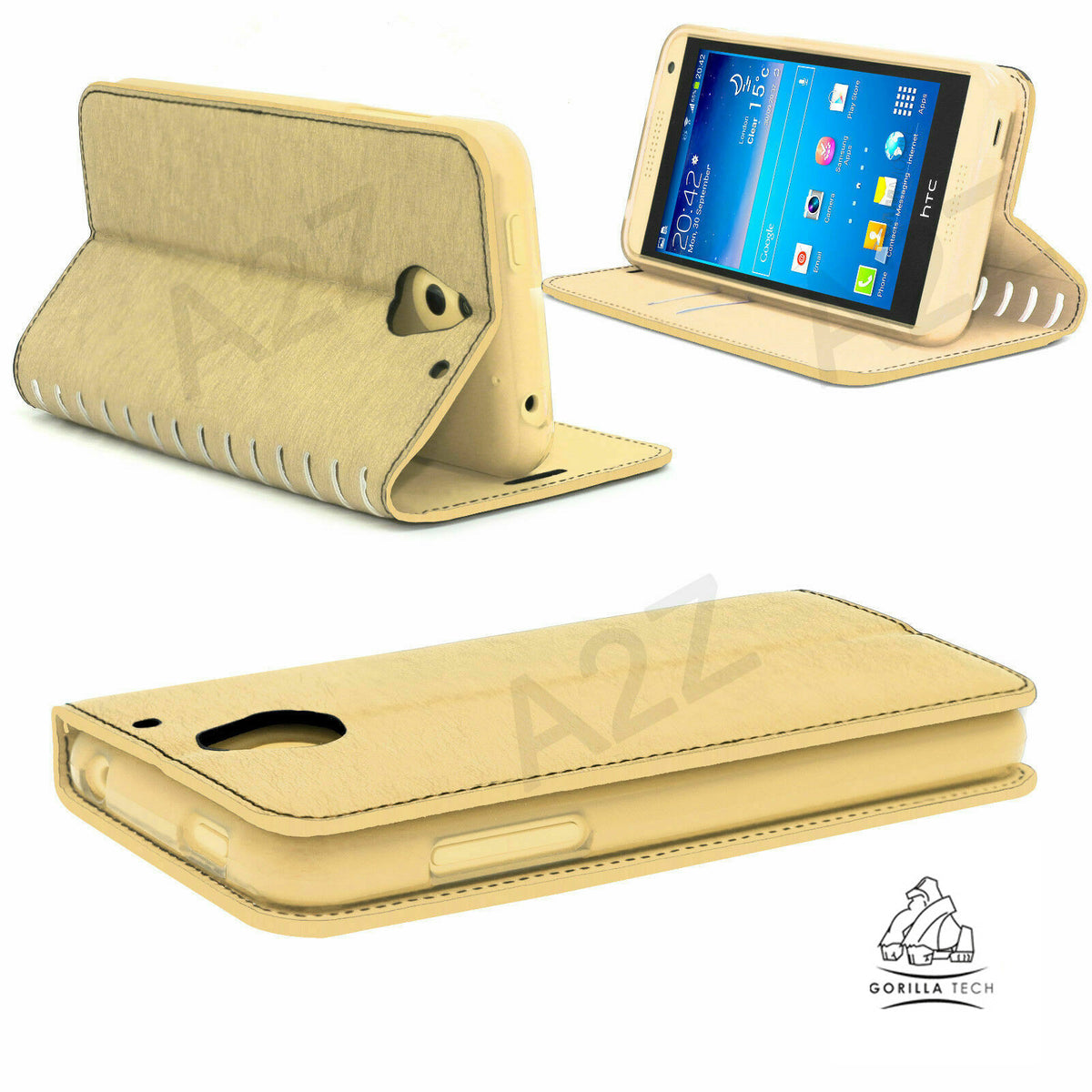 Etui New Book Gorilla Tech Or Pour Samsung Galaxy S3 Mini