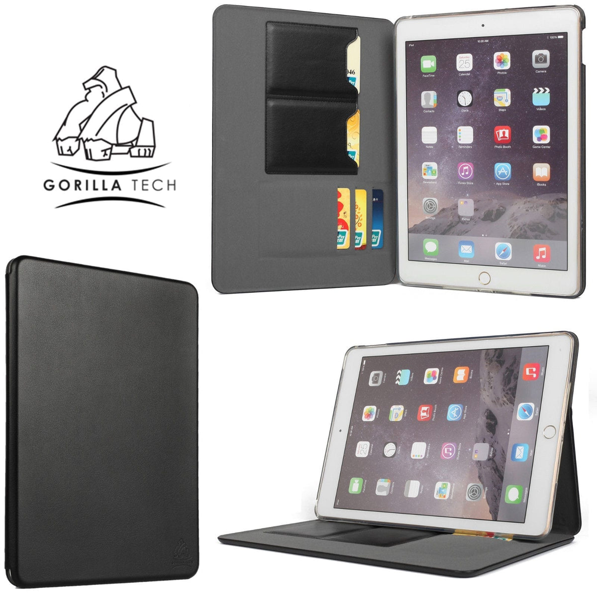 Etui 3D Book Gorilla Tech Noir Pour iPad Mini 1/2/3
