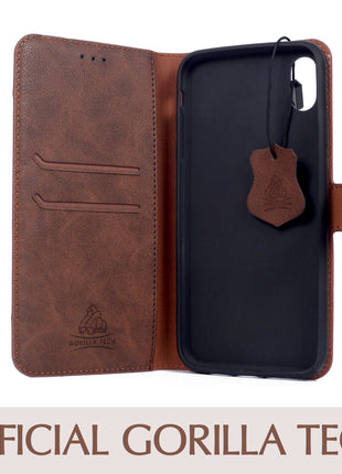Etui Portefeuille Premium Gorilla Tech Marron Pour Samsung Galaxy S10E