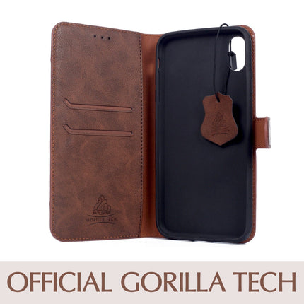 Etui Portefeuille Premium Gorilla Tech Marron Pour Samsung Galaxy S10E