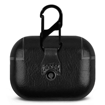 Coque de protection effet cuir noir pour airpods pro