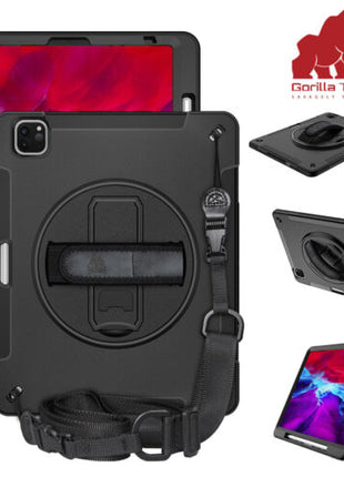 Étui Gorilla Tech Survivor Avec Stand Rotating 360° Noir Pour iPad 10.9" Air 4 (2020)/Air 5 (2022) (Strap)