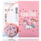 Casque bluetooth unicorn rose avec support carte TF et entrée jack