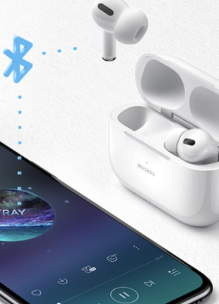 Yesido white bluetooth earphone compatible ios and android with wireless charge