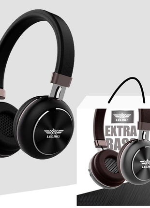 Casque noir bluetooth extra bass Lelisu