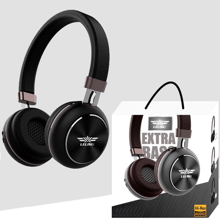Casque noir bluetooth extra bass Lelisu