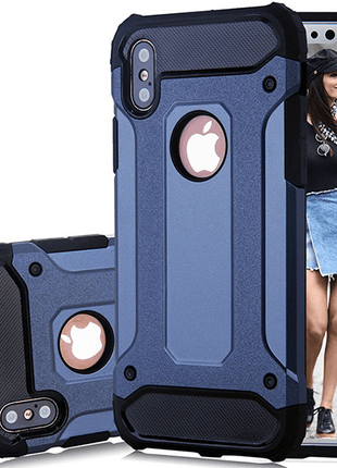 Coque Carbon Armor Bleu Foncé Pour Apple iPhone XS Max (bulk)