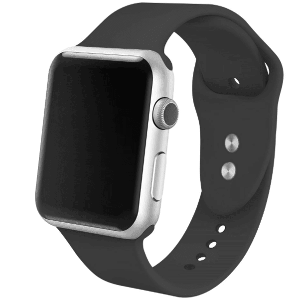 Bracelet en silicone noir pour Apple Watch 38/40mm