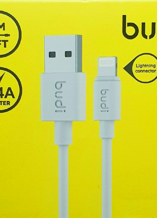 Pack de 10 Cable Budi Blanc Qualité Premium Pour iPhone/iPad