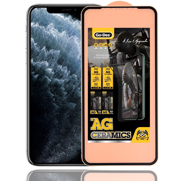 Film En Verre Nano Flexible Full Glue Noir Go-Des Pour Apple iPhone 11