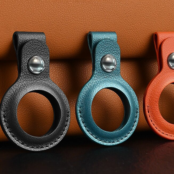 Coque De Protection Effet Cuir Noir Pour AirTag