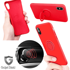 Coque ring silicone Gadget Shield rouge pour Apple iphone 6/6S
