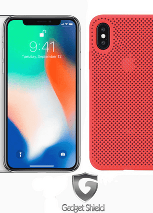 Coque mesh silicone Gadget Shield rouge pour Samsung Galaxy A5/A8 2018