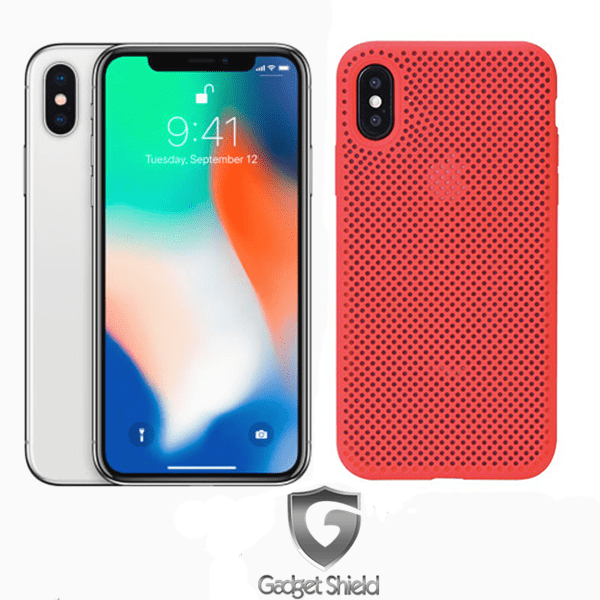 Coque mesh silicone Gadget Shield rouge pour Samsung Galaxy A5/A8 2018