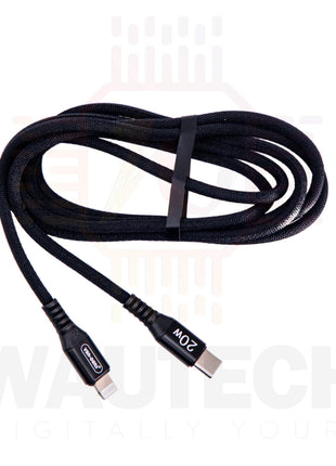 Câble Ven-Dens PD20W Apple iPhone Type-C vers Lightning - Noir