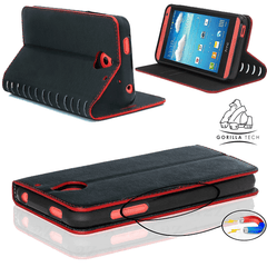 Etui New Book Gorilla Tech Noir Contour Rouge Pour HTC Desire 620