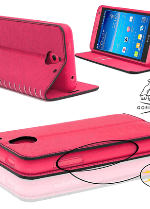 Etui New Book Gorilla Tech Rose Pour Samsung Galaxy S6 Edge
