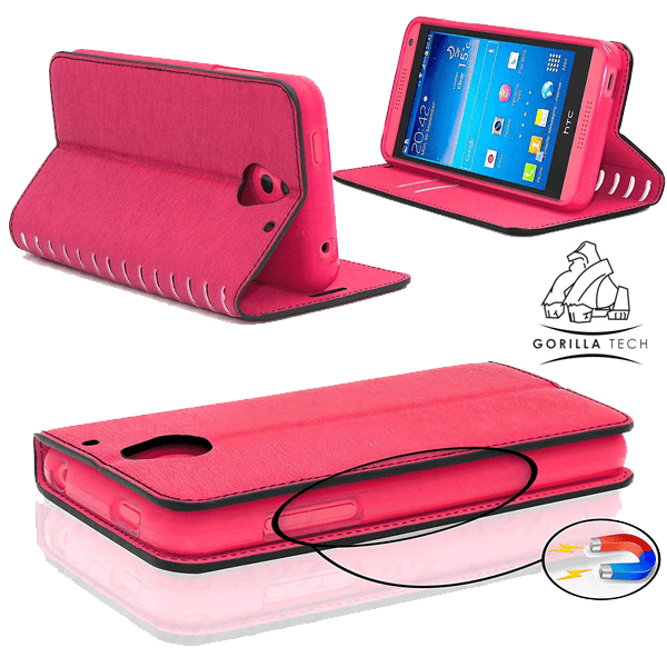 Etui New Book Gorilla Tech Rose Pour Samsung Galaxy S6 Edge