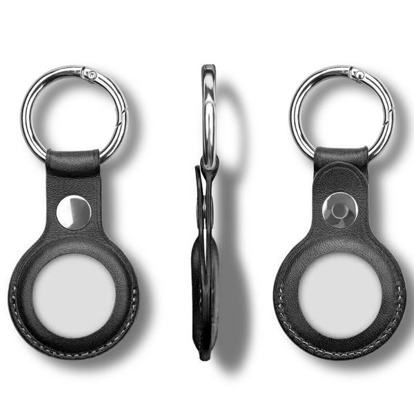 Coque De Protection Effet Cuir Noir Pour AirTag
