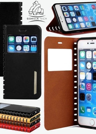 Etui window book Gorilla Tech noir pour Apple iPhone 6/6S