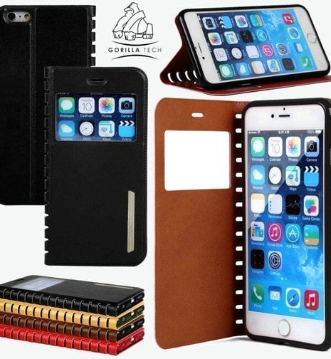 Etui window book Gorilla Tech noir pour Apple iPhone 6/6S