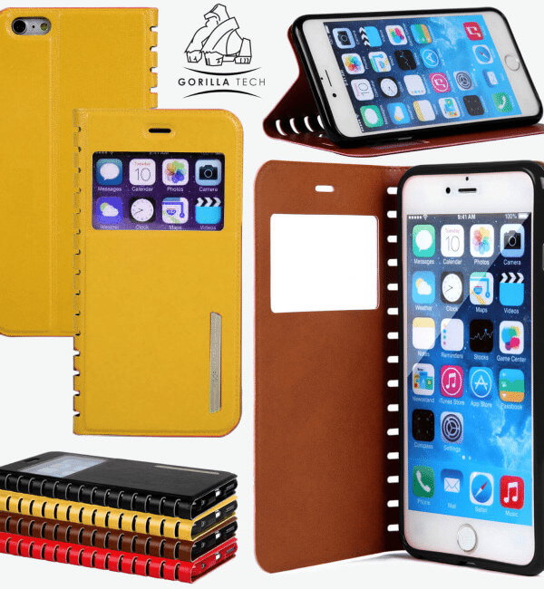Etui window book Gorilla Tech or pour Apple iPhone 6/6S