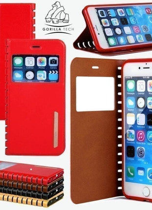 Etui window book Gorilla Tech rouge pour Apple iPhone 6/6S