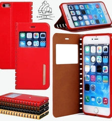 Etui window book Gorilla Tech rouge pour Apple iPhone 6/6S